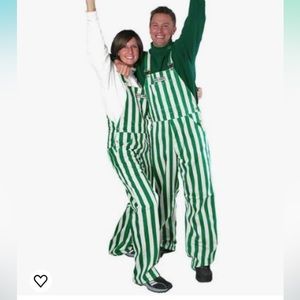 Green and White Game Bibs Overalls